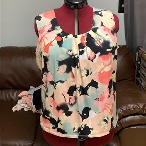 Sleeveless flora Kasper blouse shell XL